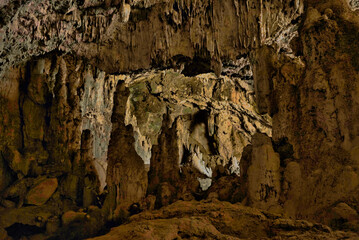 Cave interior with visible effects of karst processes