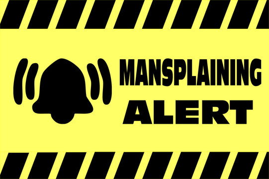 Image of a yellow and black web banner with a warning bell and the warning of danger and alert towards Toxic Masculinity