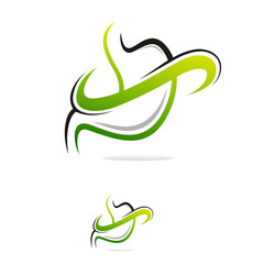 stomach icon logo vector template illustration design