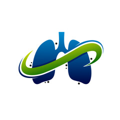 creative lungs icon logo vector template illustration design