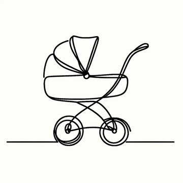 recommend clip art: baby stroller silhouette thin lines 