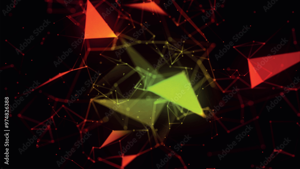 Poster abstract background with connecting dots and lines. network connection structure. plexus effect. 3d 