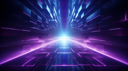 Futuristic Neon Glowing Cyber Lines Background