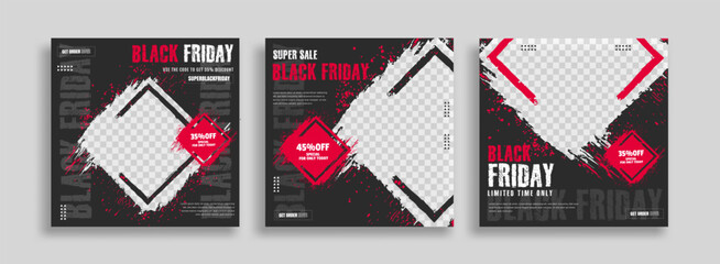 Black friday sale social media post design template. Suitable for social media, flyers, banner, and web.