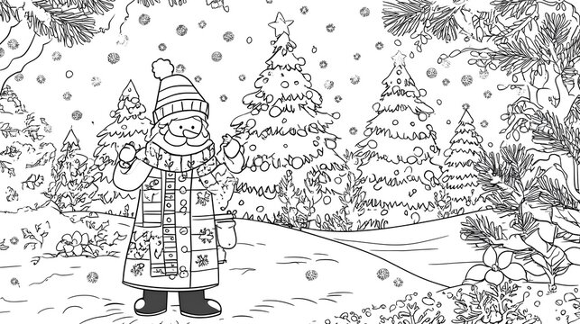 Santa Claus in Snowy Winter Forest - Powered by Adobe