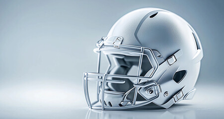 Fototapeta premium Stock image of a black white american football helmet mockup, concept of sports and health