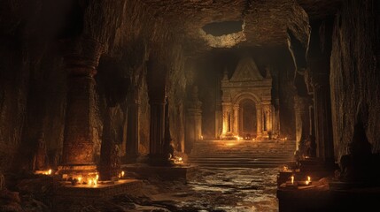 An Ancient Stone Temple Deep Within a Cave