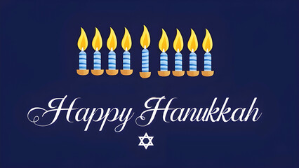 Obraz premium Happy Hanukkah illustration colorful background with menorah.