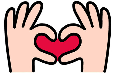 손가락하트 일러스트