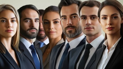 A group of people in suits and ties are standing together