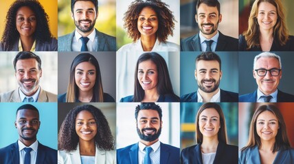 A group of people in suits and ties are smiling for the camera