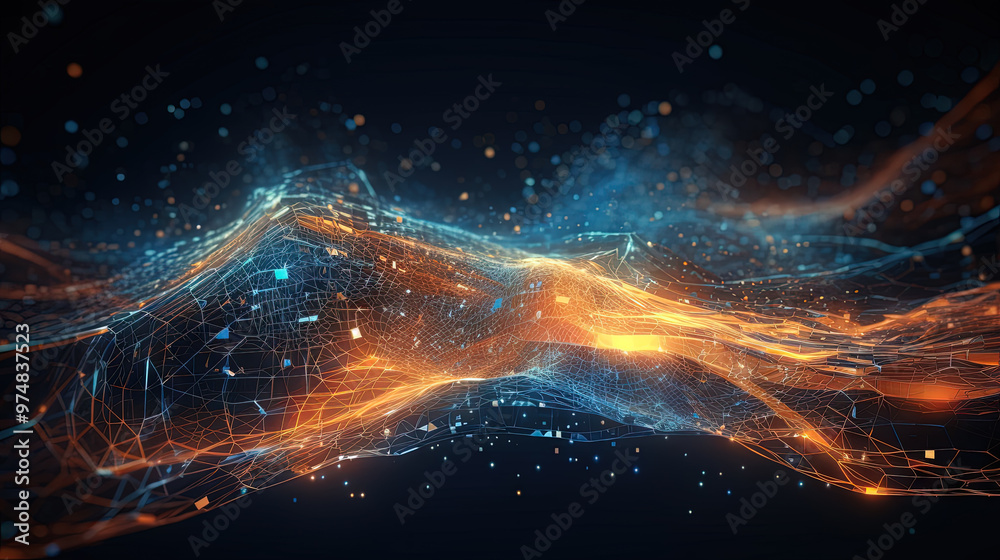 Poster A colorful explosion of paint with a pastel color palette. Dynamic and energetic abstract background
