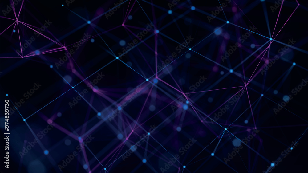 Poster abstract background with connecting dots and lines. network connection structure. data technology an