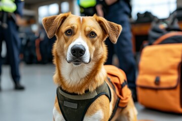 K-9 Dogs in Border Patrol represented in a border security infographic, showcasing how K-9 units assist in detecting illegal substances and human trafficking at borders