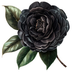 Obraz premium Black and white rose closeup, a white flower isolated on black nature