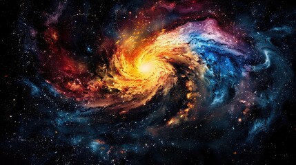 A distant spiral galaxy with stars shining bright in the background