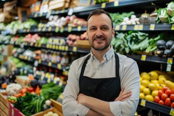 A person shopping at a grocery store produce section, possibly buying fruits and vegetables