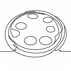 Obraz premium round pizza silhouette thin 