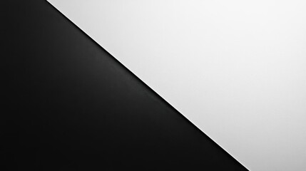 Minimalist black and white split background with sharp division line