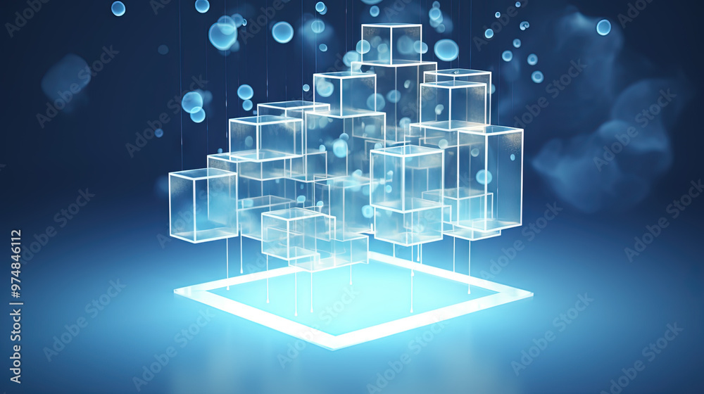 Poster Data cloud structure concept with digital technology cloud sign for online backup and network compute power service.
