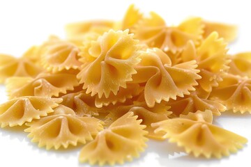 A pile of cooked pasta on a white surface