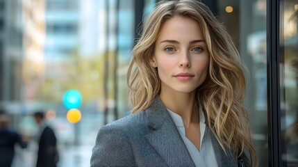 Fototapeta premium Confident Businesswoman Standing in the City.