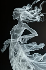 Fototapeta premium a woman of the elements, silhouetted against the wind