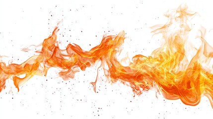 Vibrant flame wave design with bright orange hues and dynamic movement against a white background, perfect for various creative projects.