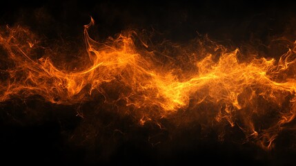 Vibrant orange flames dance elegantly against a dark backdrop, creating a captivating visual of energy and heat.