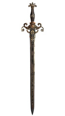 A rapier, one of the types of melee weapons, transparent background.