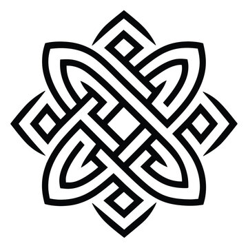 Celtic Irish knot vector design with interwind pattern art