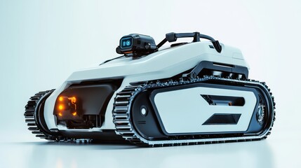 A high-resolution shot of a robotic window cleaner, isolate on white background