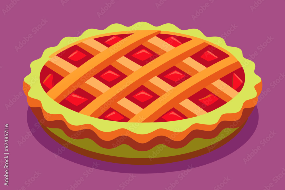 Wall mural traditional pie isolated on white background