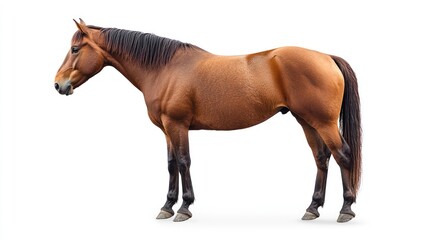 Obraz premium A horse standing sideways, isolate on white background