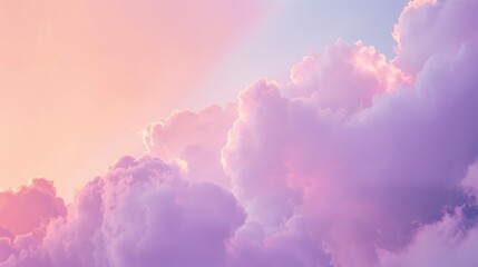 Fototapeta premium Pastel Sky with Fluffy Clouds