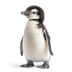 Fototapeta premium A penguin chick standing, isolate on white background