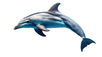 A photo of a dolphin underwater, isolate on white background