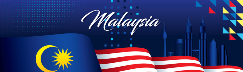 Malaysia "Merdeka Day" means ‎Malaysian Independence Day, 31th August 1957, greeting card, poster, banner, background, template, colorful Malaysia Merdeka day background, Hari Malaysia vector