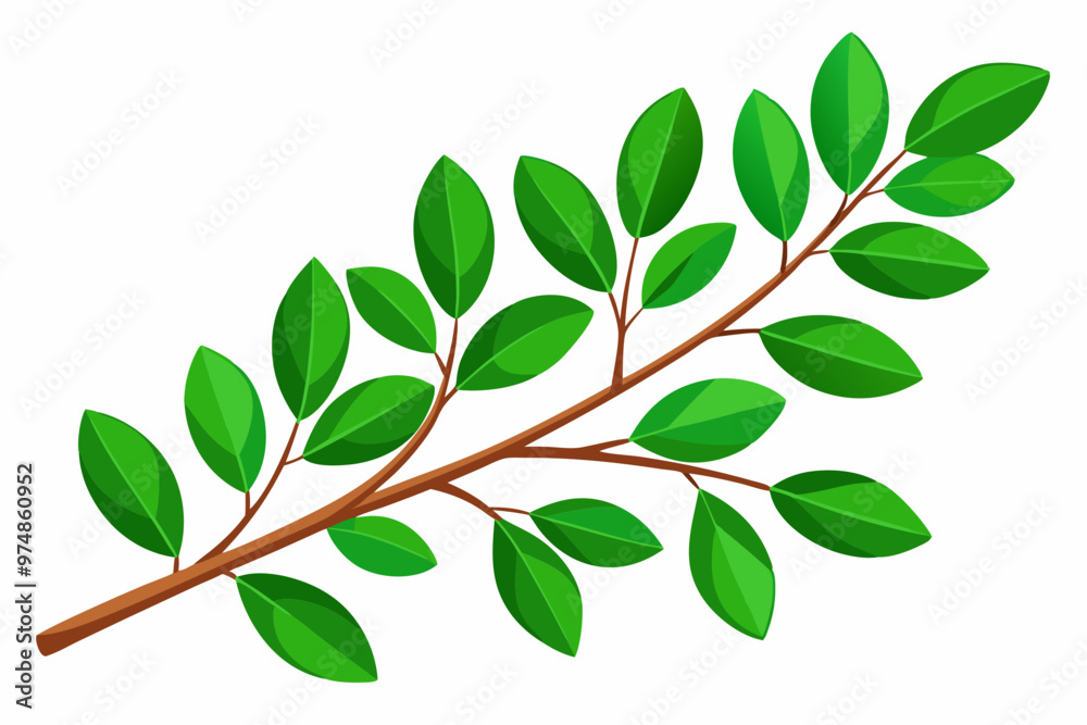 Sticker Green leaves pattern Seamless vector