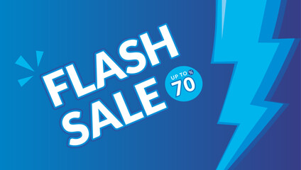 Flash sale poster, blue and Dark Blue Background, sale banner design template with 3d editable text effect