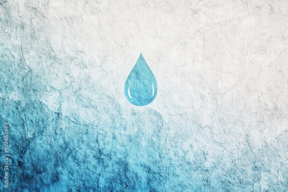 Fototapete a drop of water serves as a minimalist symbol conveying themes of hydration and freshness with a sof