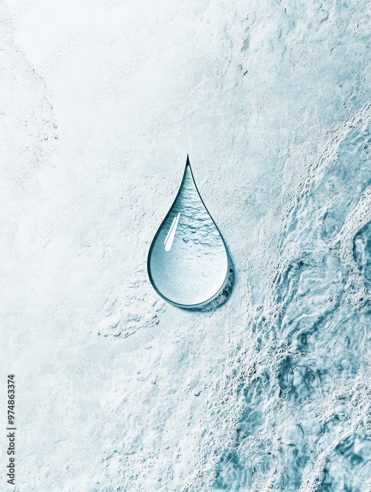 Leinwandbilder This design highlights a clear drop of water representing hydration and freshness, creating a soothing and clean aesthetic. Generative AI