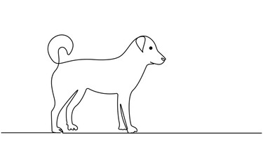 dog One continuous line drawing vector.10