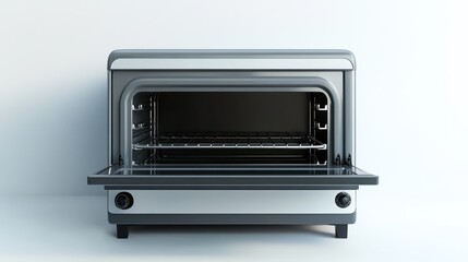 Fototapeta premium A toaster oven with open door, isolate on white background