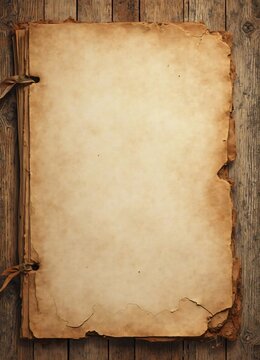 a very old parchment on an old wooden table