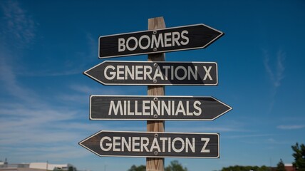 Obraz premium Four black arrows are attached to a wooden signpost