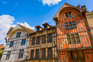 Maisons à colombages dans les rues de la ville médiévale de Troyes