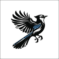 blue bird on a white background