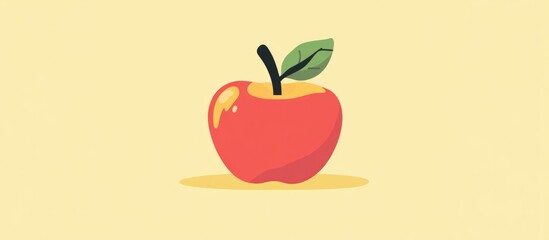 Flat color illustration of an apple