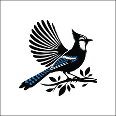 blue bird on a white background